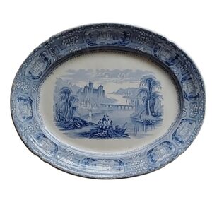 T.J.&J. MAYER STAFFORDSHIRE POTTERY CO. BLUE & WHITE "Florentine" Pattern.